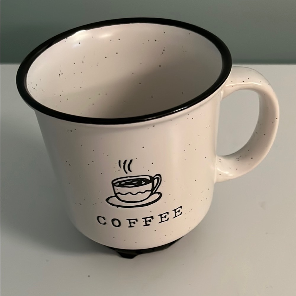 White Coffee Mug with Black Rim